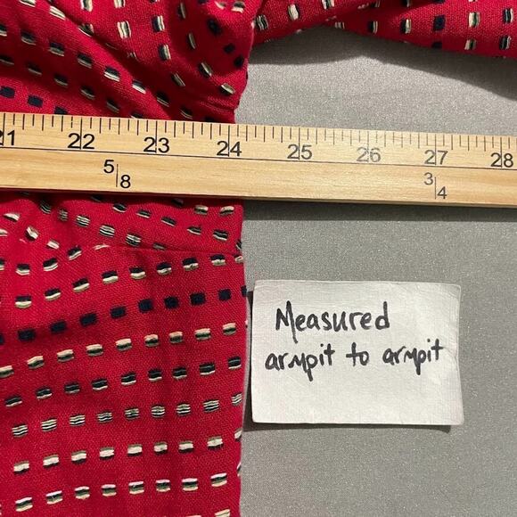 CJ Banks Womens Plus Size 2X Red White Blue Button Up Over Shirt Shacket Country - Picture 7 of 10